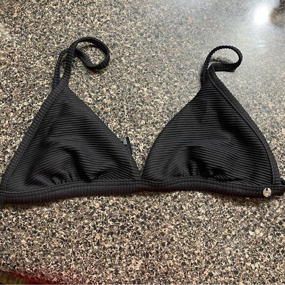 Seafolly NWT Essentials Fixed Triangle Bikini Top Black Size 6 - Picture 9 of 16